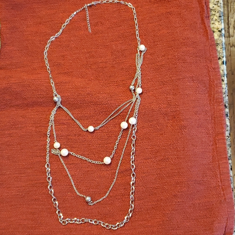 Premier Designs Layered Faux Pearl Necklace